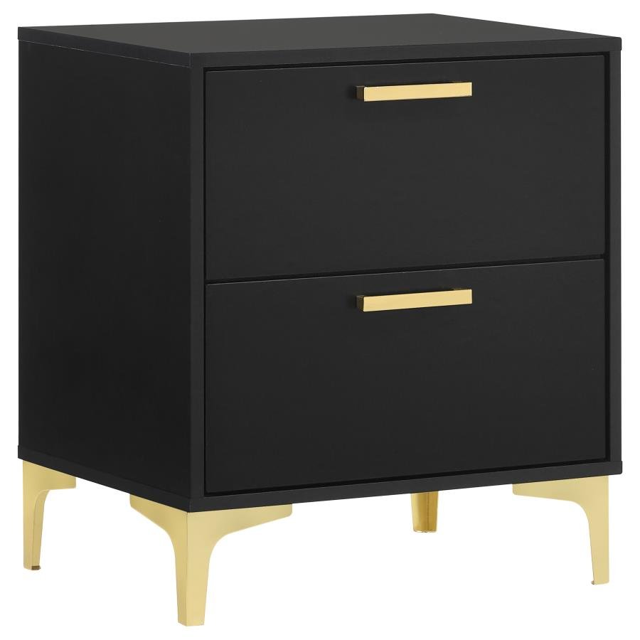 KENDALL 2-DRAWER NIGHTSTAND BLACK