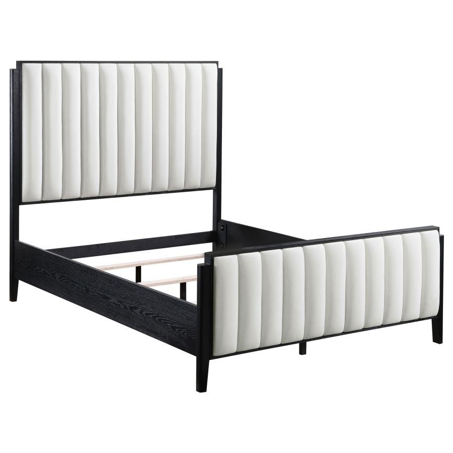 BROOKMEAD 5-PIECE UPHOLSTERED QUEEN BEDROOM SET BLACK - Image 3