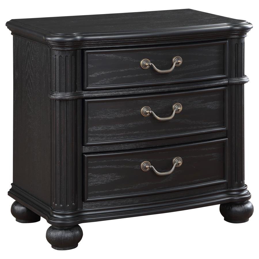 CELINA 3-DRAWER NIGHTSTAND BLACK