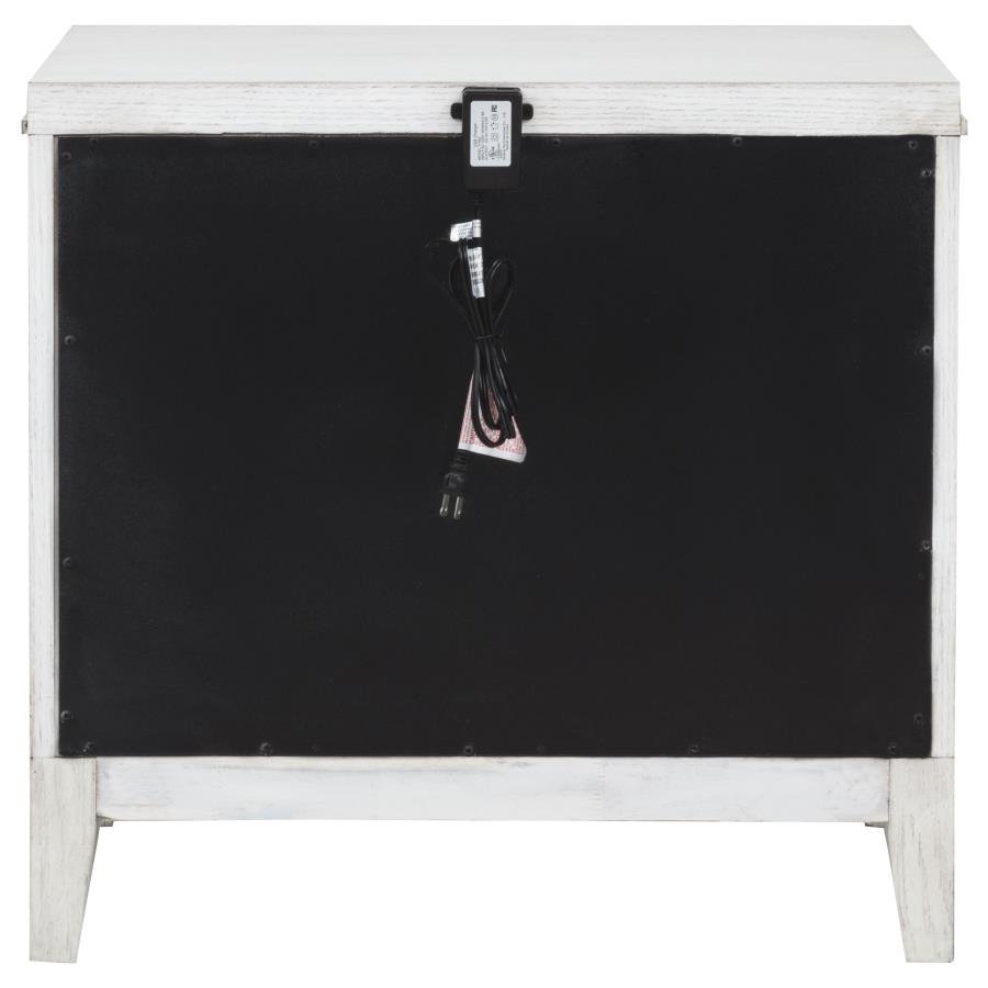 MARIELLE 2-DRAWER NIGHTSTAND BEDSIDE TABLE DISTRESSED WHITE - Image 7