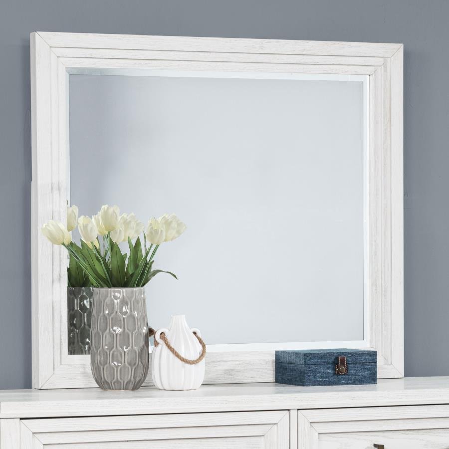 MARIELLE DRESSER MIRROR DISTRESSED WHITE - Image 2