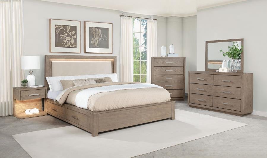 KENORA 5-PIECE QUEEN BEDROOM SET BARLEY BROWN