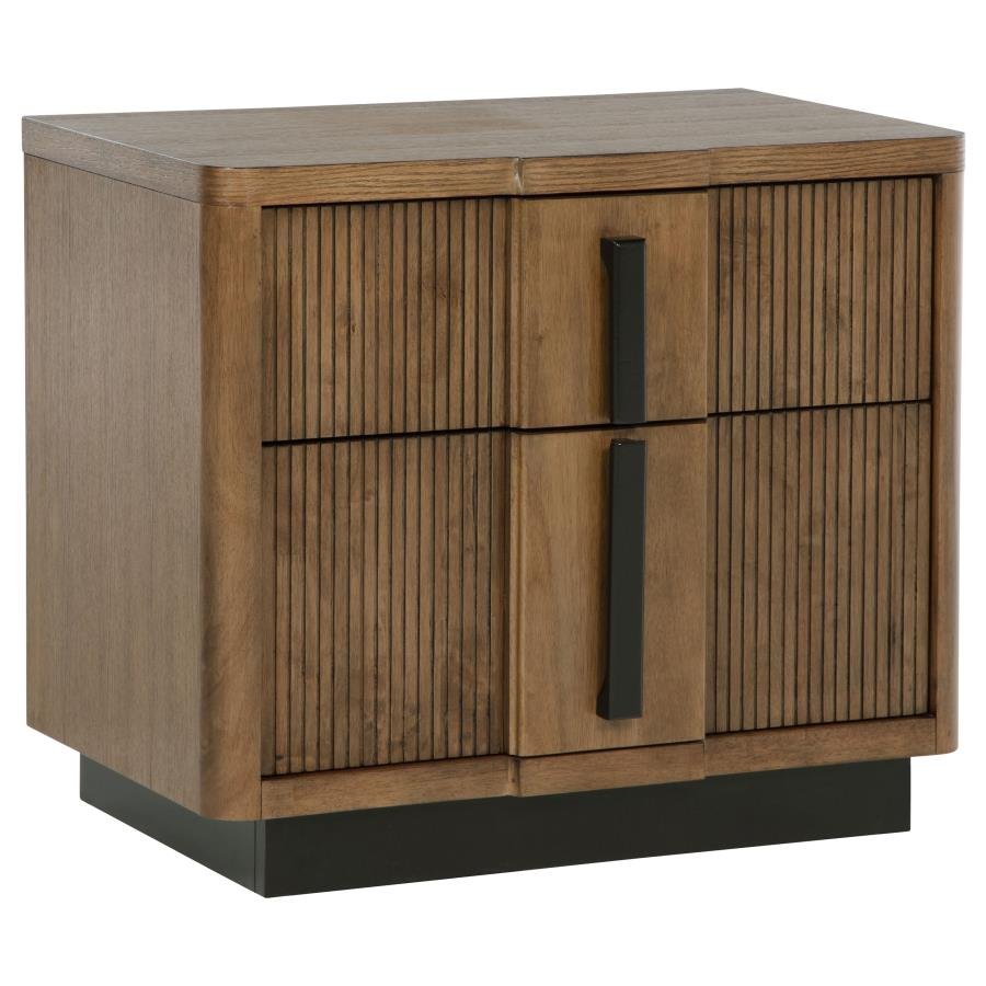TERRACE 2-DRAWER NIGHTSTAND BEDSIDE TABLE ASH BROWN