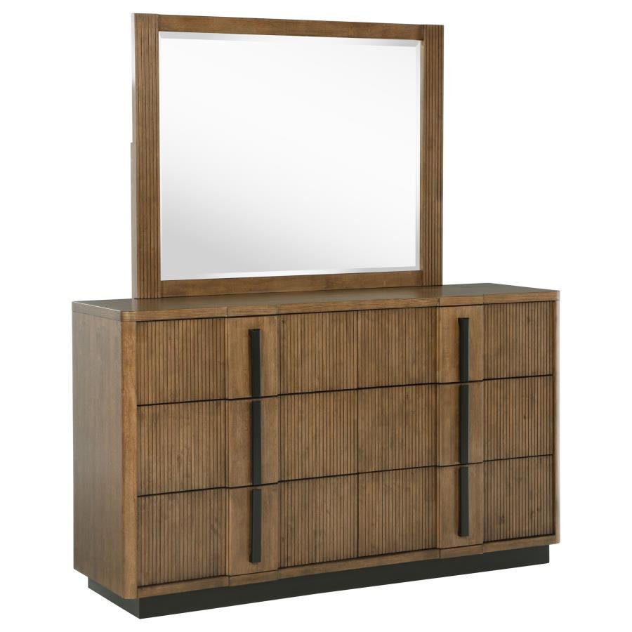 TERRACE 6-DRAWER DRESSER AND MIRROR ASH BROWN