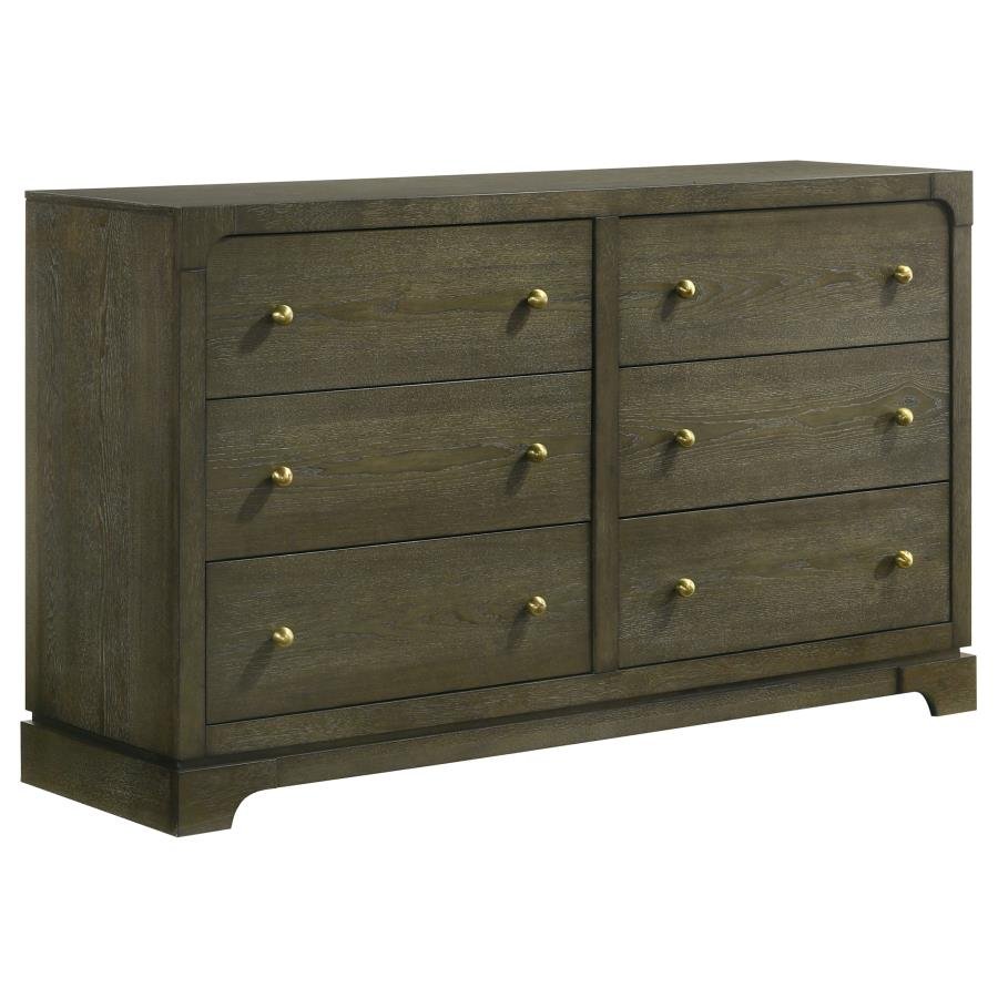 GRAN PARK 6-DRAWER DRESSER CABINET DARK COCOA