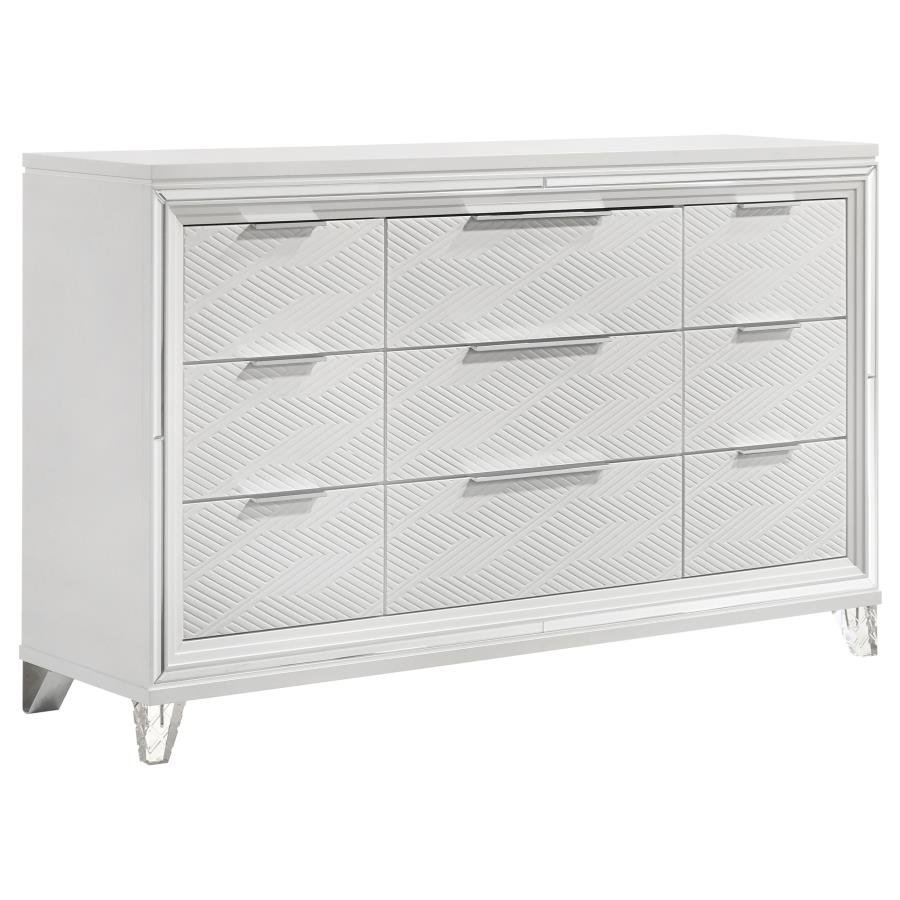 MARMORE 9-DRAWER DRESSER CABINET WHITE