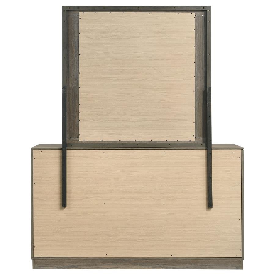 FENWICK 9-DRAWER DRESSER WITH MIRROR GREY OAK - Image 7