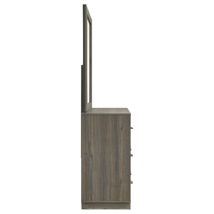 FENWICK 9-DRAWER DRESSER WITH MIRROR GREY OAK - Image 9