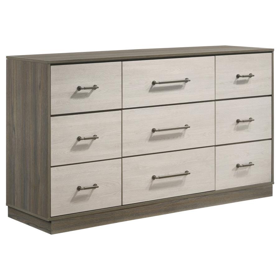 FENWICK 9-DRAWER DRESSER GREY OAK