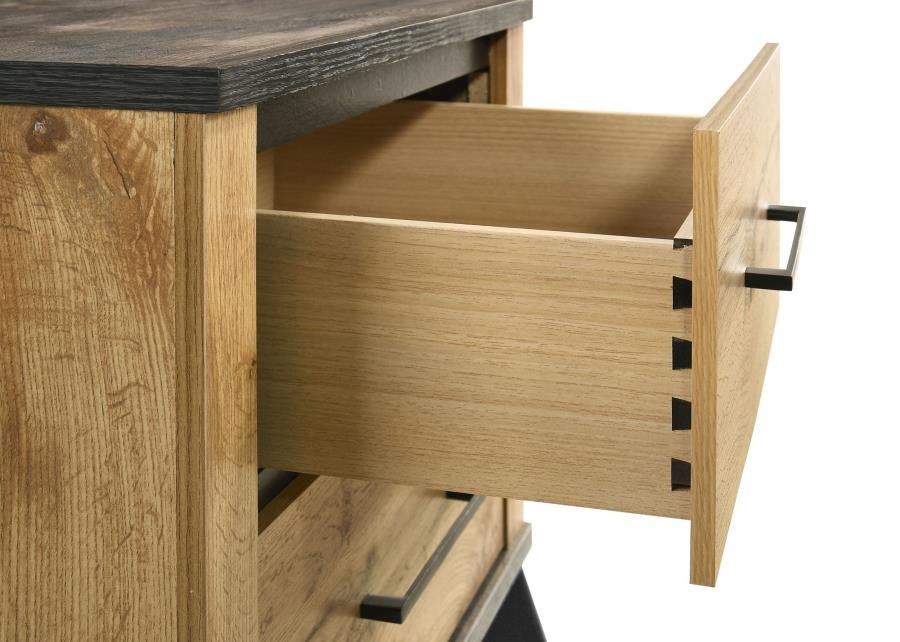 KAYWOOD 2-DRAWER NIGHTSTAND BEDSIDE TABLE NATURAL PINE - Image 8