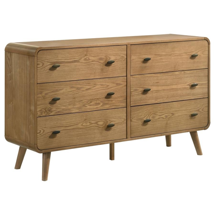 ROBYN 6-DRAWER BEDROOM DRESSER LIGHT ASH