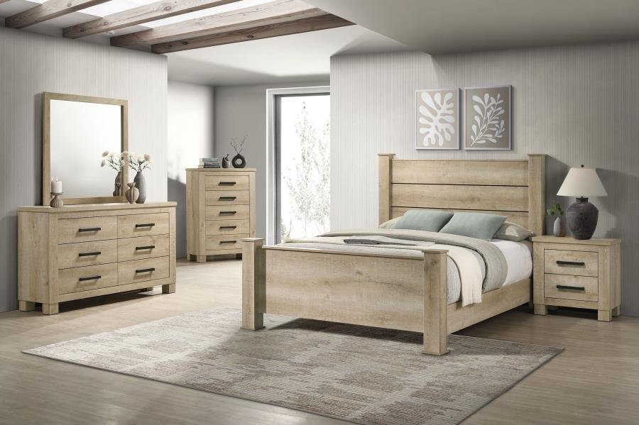 OAKGLEN 5-PIECE QUEEN BEDROOM SET WEATHERED OAK