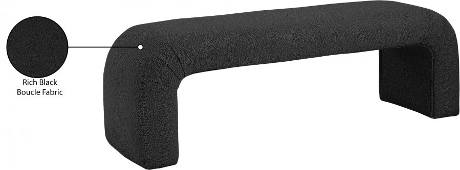 Niagara Boucle Fabric Upholstered Bench - Image 8