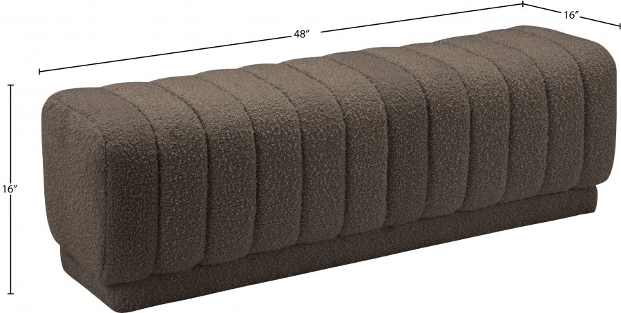 Heathrow Boucle Fabric Upholstered Bench - Image 6