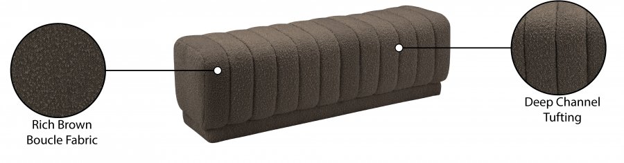 Heathrow Boucle Fabric Upholstered Bench - Image 7
