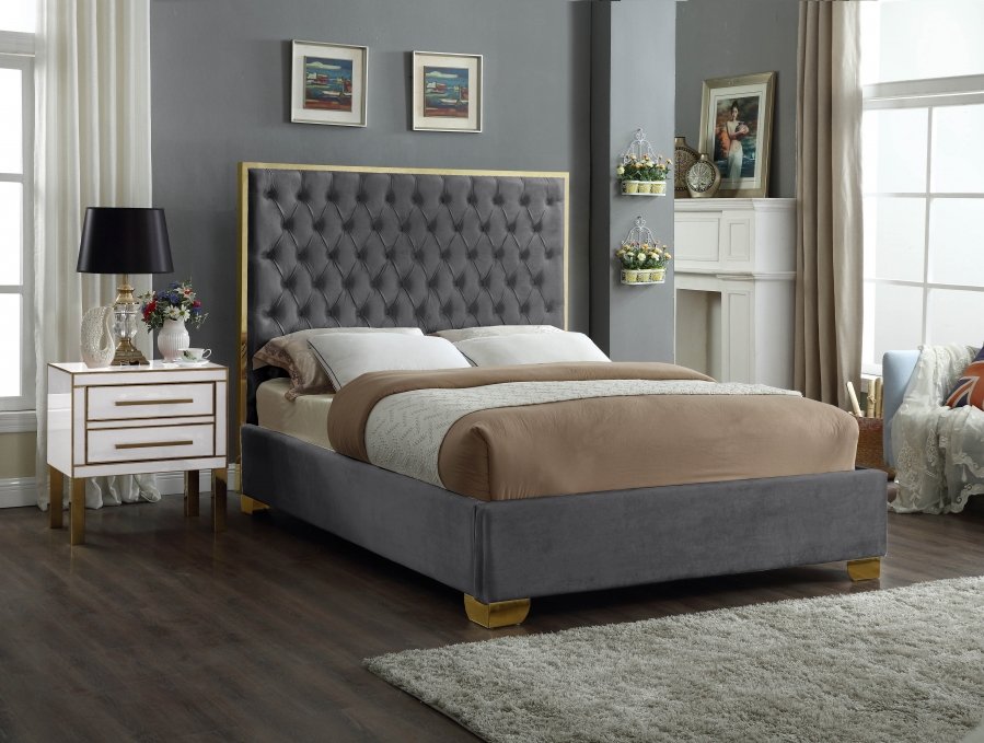 2383-1.jpg Lana Velvet Upholstered Bed - Image 2