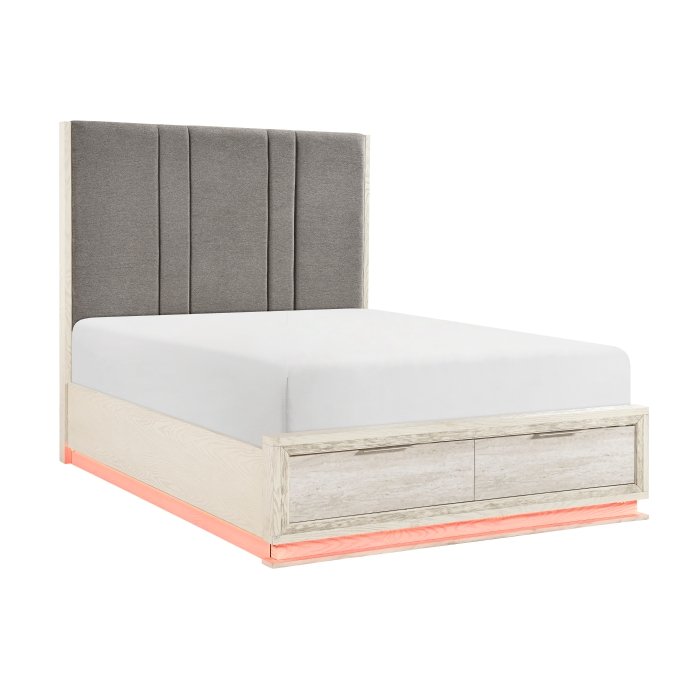 2391-1* Queen Platform Bed with Footboard Storage