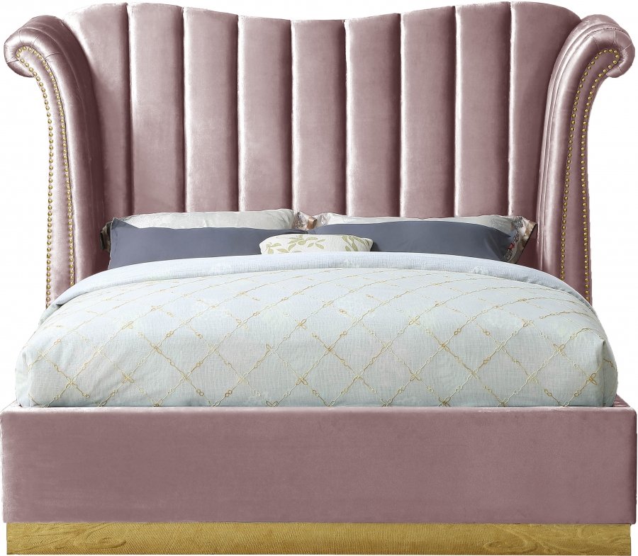 Flora Velvet Upholstered Bed - Image 3