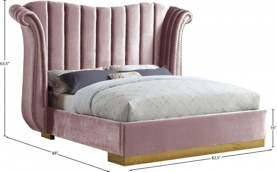 Flora Velvet Upholstered Bed - Image 4