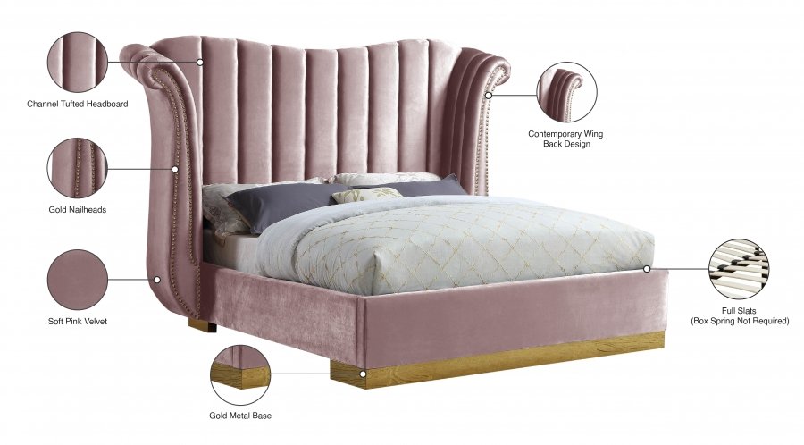 Flora Velvet Upholstered Bed - Image 5