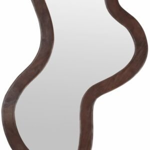 Oblique Acacia Wood Frame Mirror