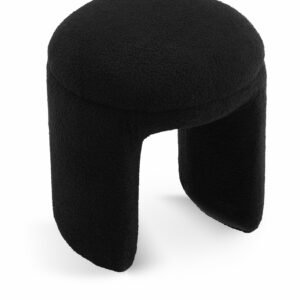 Bowen Faux Shearling Teddy Fabric Upholstered Stool