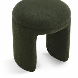 Bowen Faux Shearling Teddy Fabric Upholstered Stool