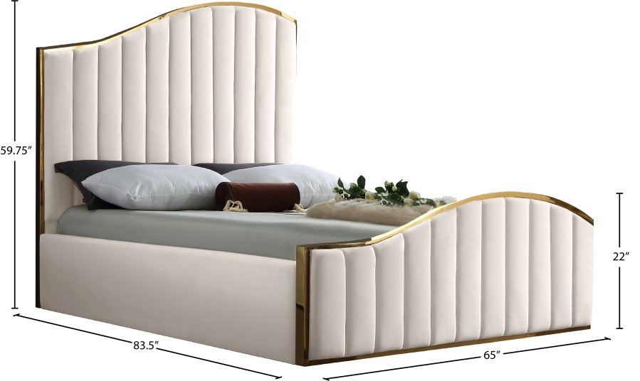 Jolie Velvet Upholstered Bed - Image 4