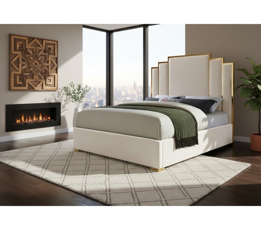 Hugo Velvet Upholstered Bed - Image 2