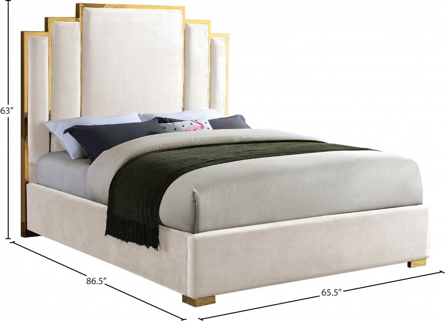 Hugo Velvet Upholstered Bed - Image 4