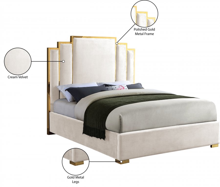 Hugo Velvet Upholstered Bed - Image 5
