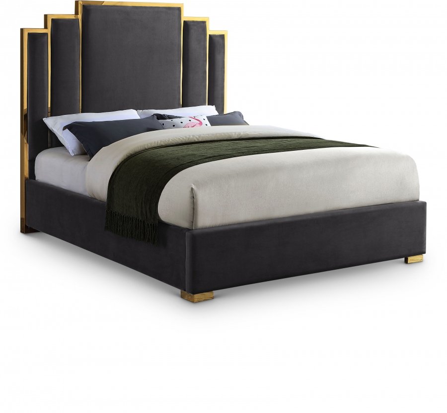Hugo Velvet Upholstered Bed