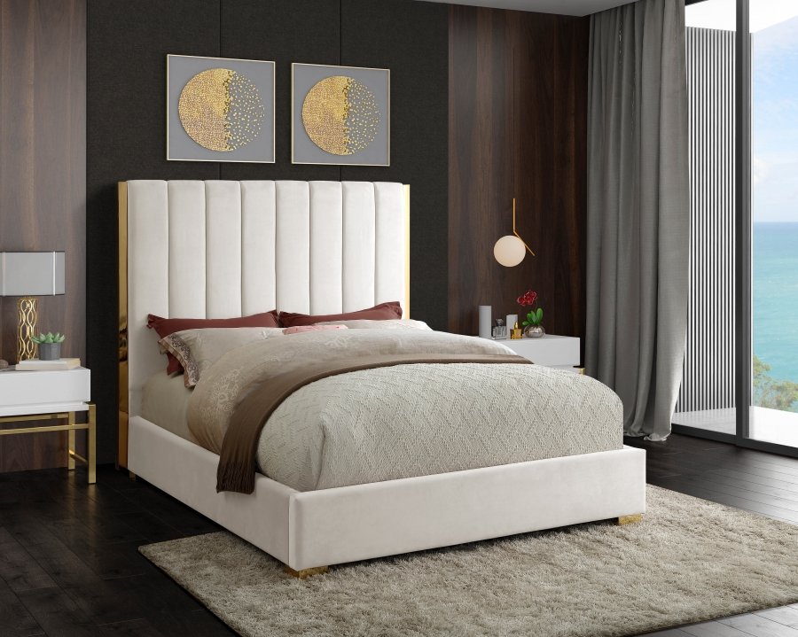 Becca Velvet Upholstered Bed - Image 2