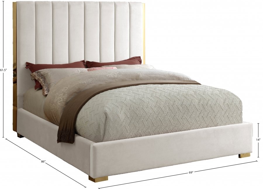 Becca Velvet Upholstered Bed - Image 3