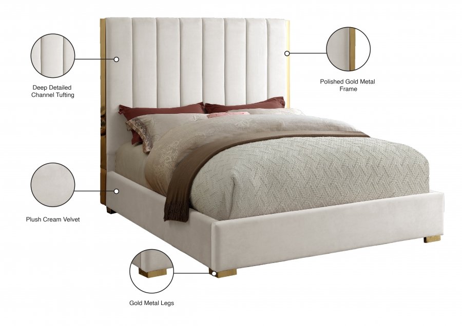Becca Velvet Upholstered Bed - Image 4