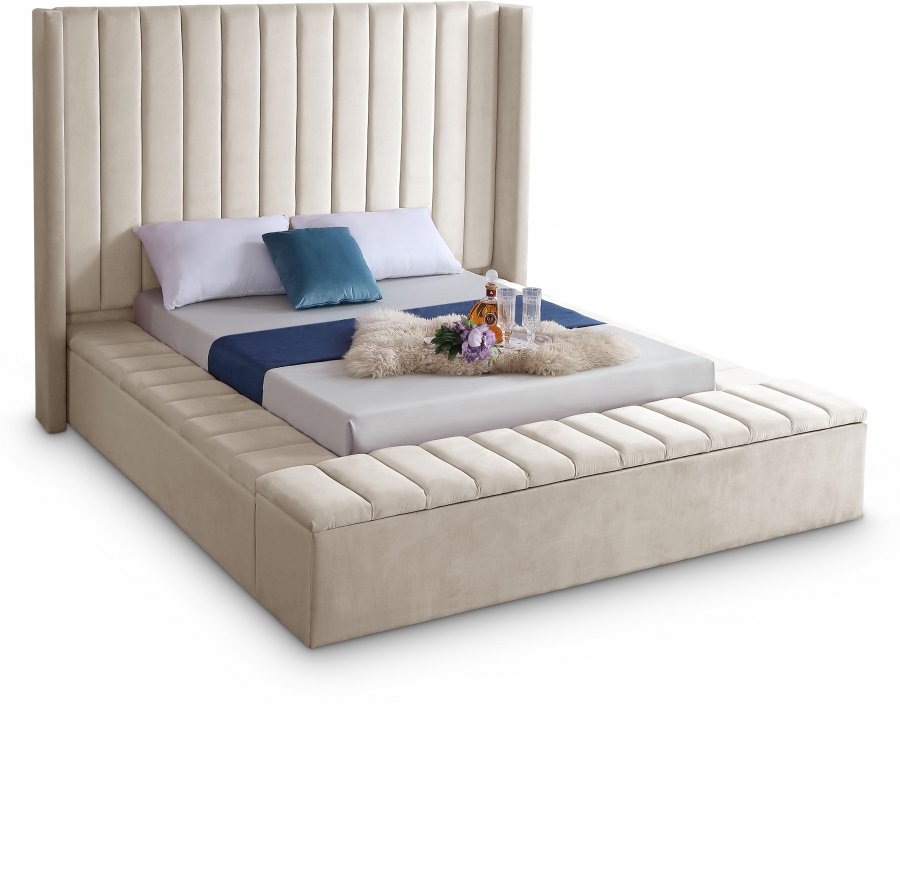 Kiki Velvet Upholstered Bed