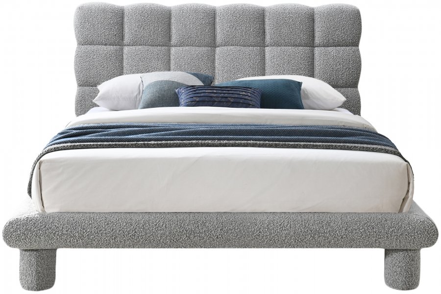27161-2.jpg Deco Boucle Fabric Upholstered Bed - Image 3