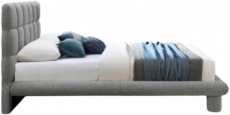27161-3.jpg Deco Boucle Fabric Upholstered Bed - Image 4