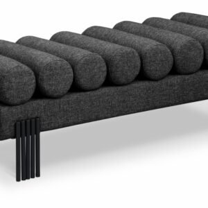 Akeela Linen Textured Fabric Upholstered Bench
