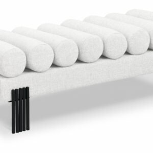 Akeela Linen Textured Fabric Upholstered Bench