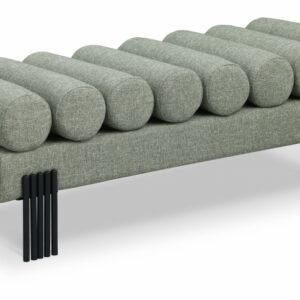 Akeela Linen Textured Fabric Upholstered Bench