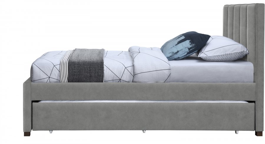 Hudson Vegan Leather Upholstered Twin Trundle Bed - Image 4