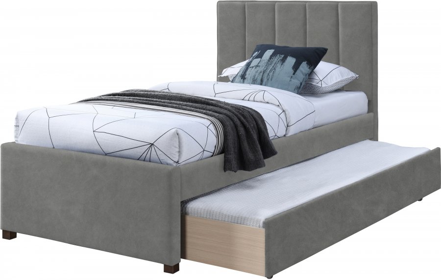 Hudson Vegan Leather Upholstered Twin Trundle Bed - Image 6
