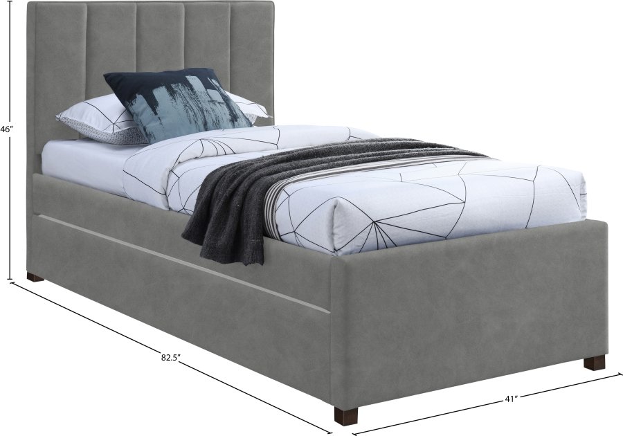 Hudson Vegan Leather Upholstered Twin Trundle Bed - Image 9