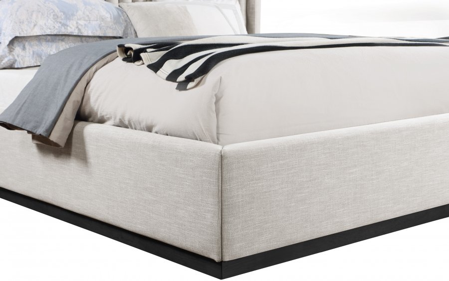 Logan Linen Textured Fabric Upholstered Bed - Image 6
