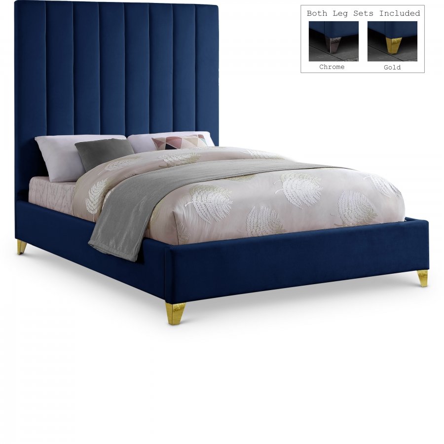 Via Velvet Upholstered Bed