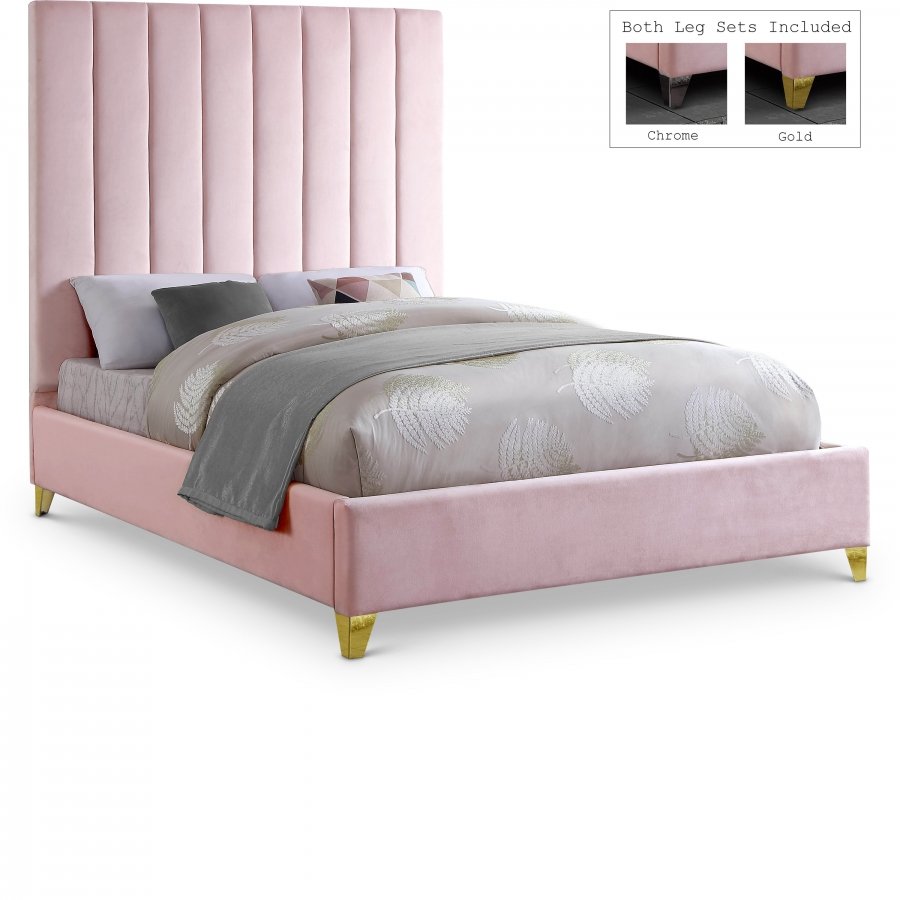 Via Velvet Upholstered Bed