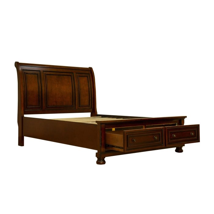1718KNC-1* Eastern King Platform Bed with Footboard Storage