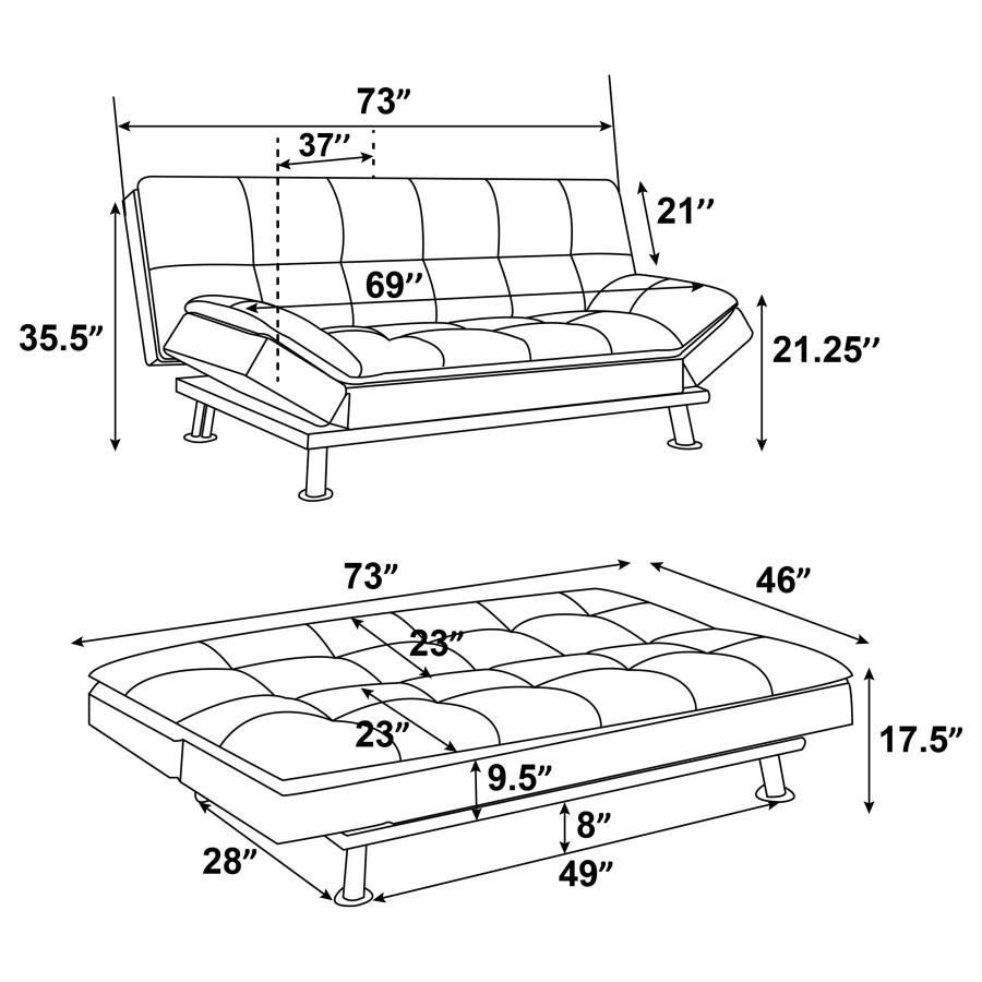 300291_05x900.jpg DILLESTON UPHOLSTERED TUFTED CONVERTIBLE SOFA BED WHITE - Image 5