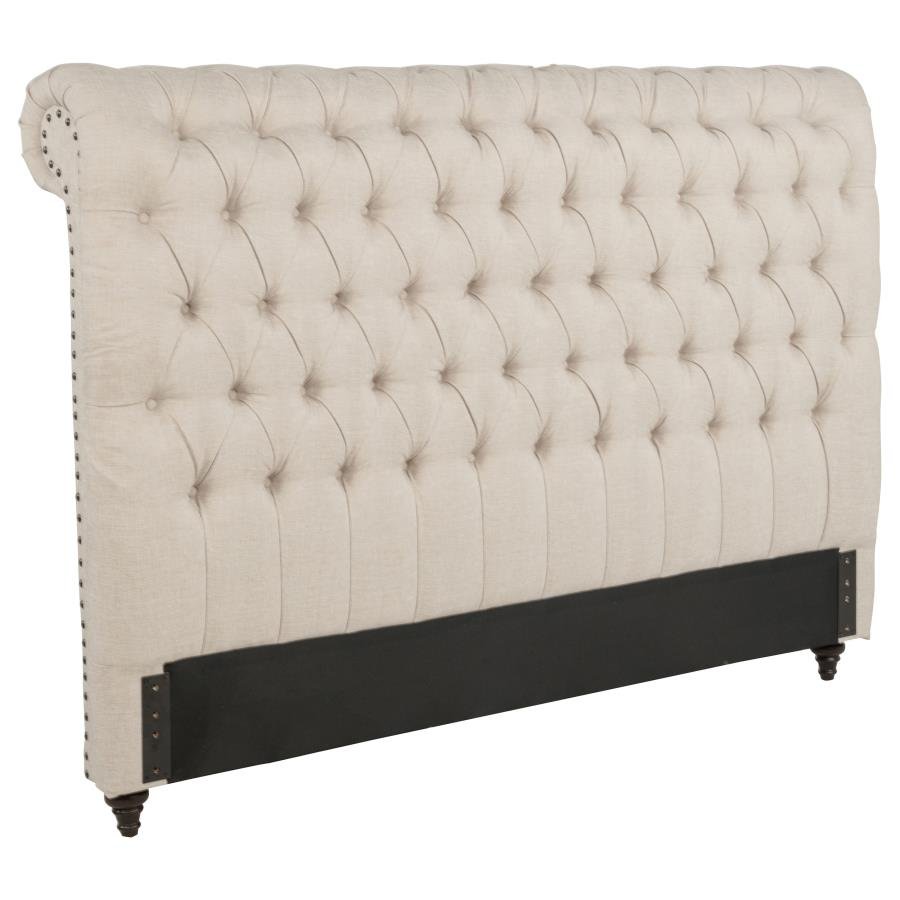 DEVON 57-INCH UPHOLSTERED FULL HEADBOARD BEIGE
